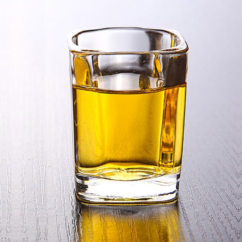 Thickened Small Square Glass Cup 60ml Spirit Glass Shot Cup Customizable with LOGO for KTV Bar Use