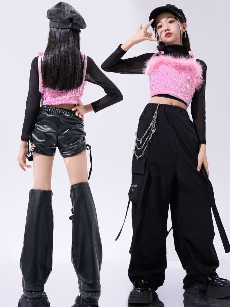 Girls' Jazz Dance Costume Trendy Cool Kids Jazz Runway Dancewear Girls' Group Dance Costume Children's Street Dance Performance Outfit