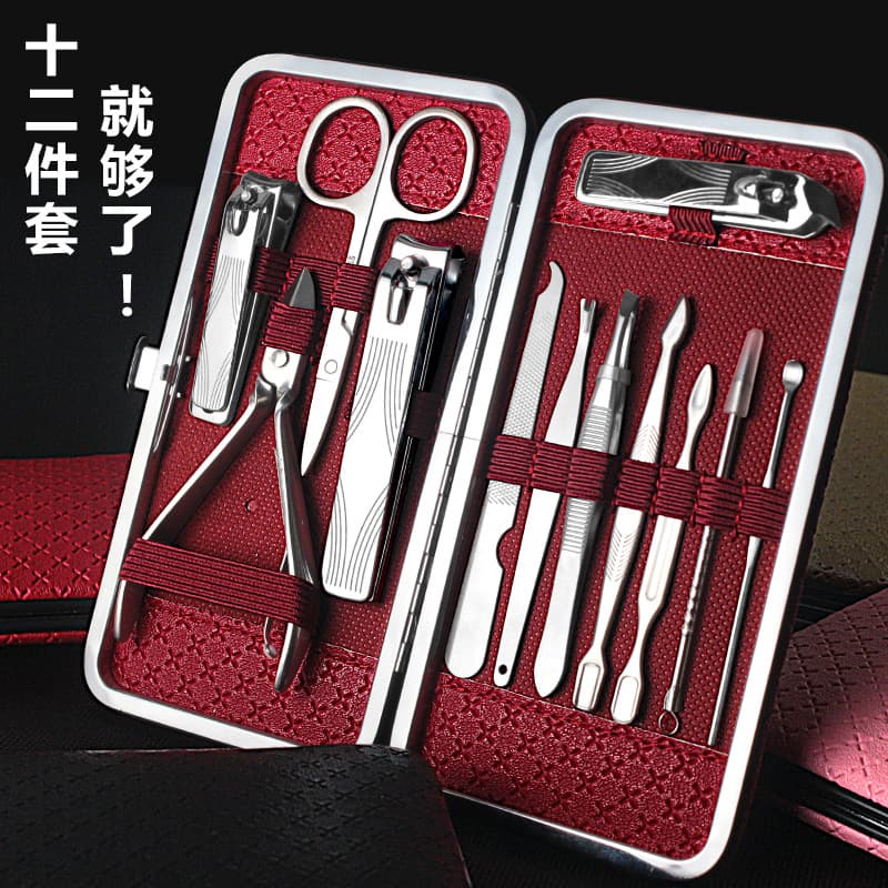 Stainless Steel 12-Piece Large Nail Clipper Set, Pedicure Nail Tools Kit, Nail Clippers Set Boxed