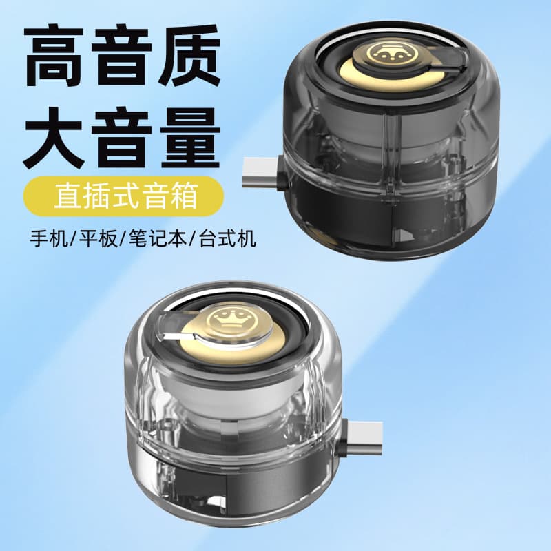 Cross-border direct plug mini speaker with Type-C, portable audio player, wholesale external subwoofer