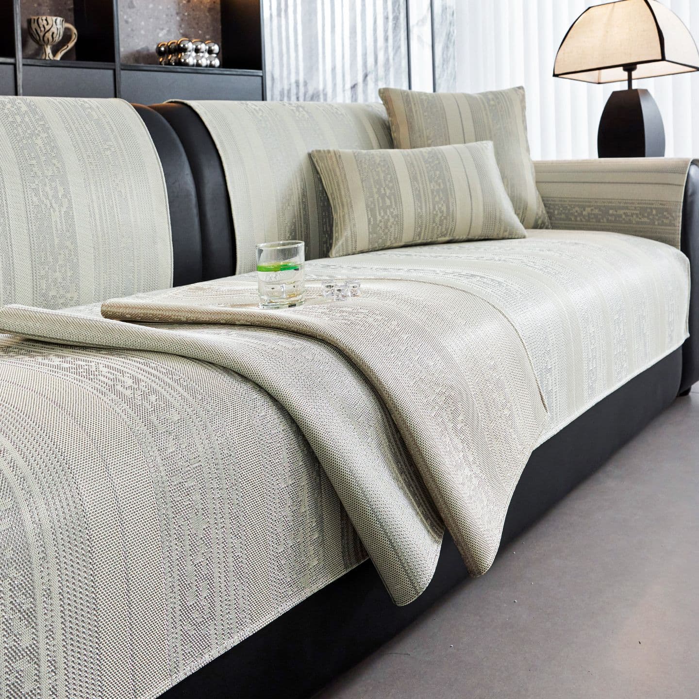Luxury Ice Silk Sofa Cover Summer 2026 New Style Cool Touch Anti-Slip Leather Sofa Mat