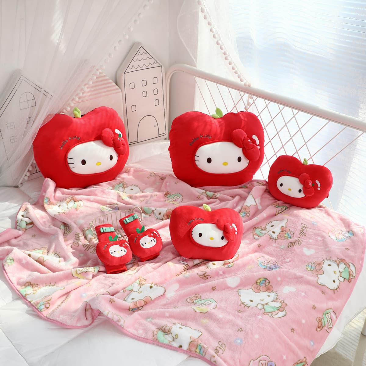 Cartoon Pillow Blanket Nap Blanket, Thick Blanket, Car Neck Pillow, Car Pillow, Vehicle Shoulder Guard with Seat Belt Protector
