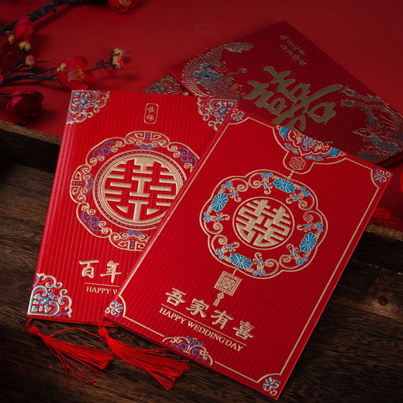 Wedding Invitation Cards with Gold Foil, Elegant Design for Banquet