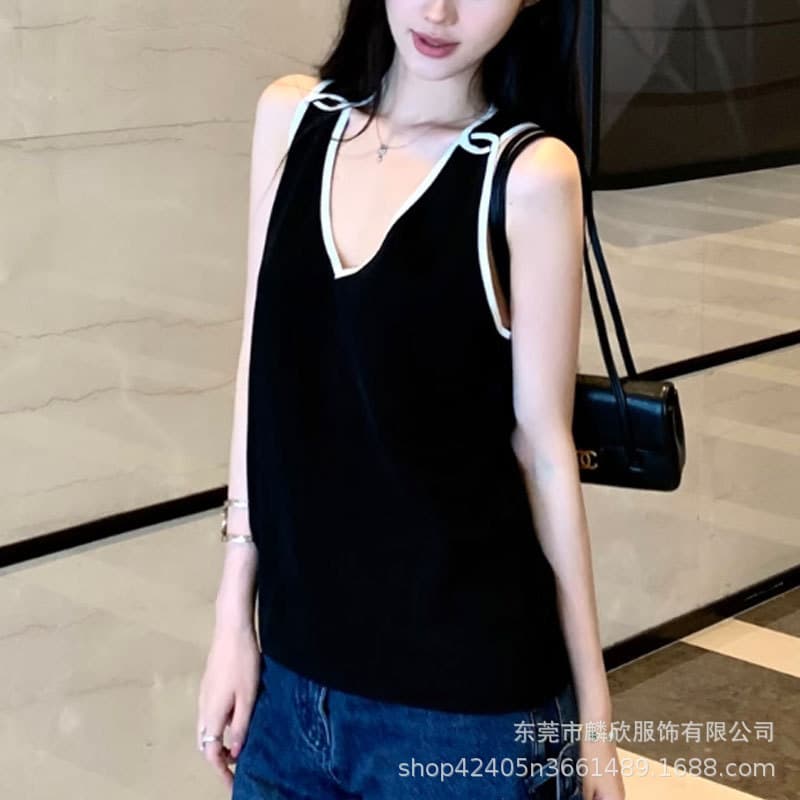 Summer Simple Chic High-End Knit Vest Thin Loose Versatile Women's Sleeveless Top Light Luxury Fashion