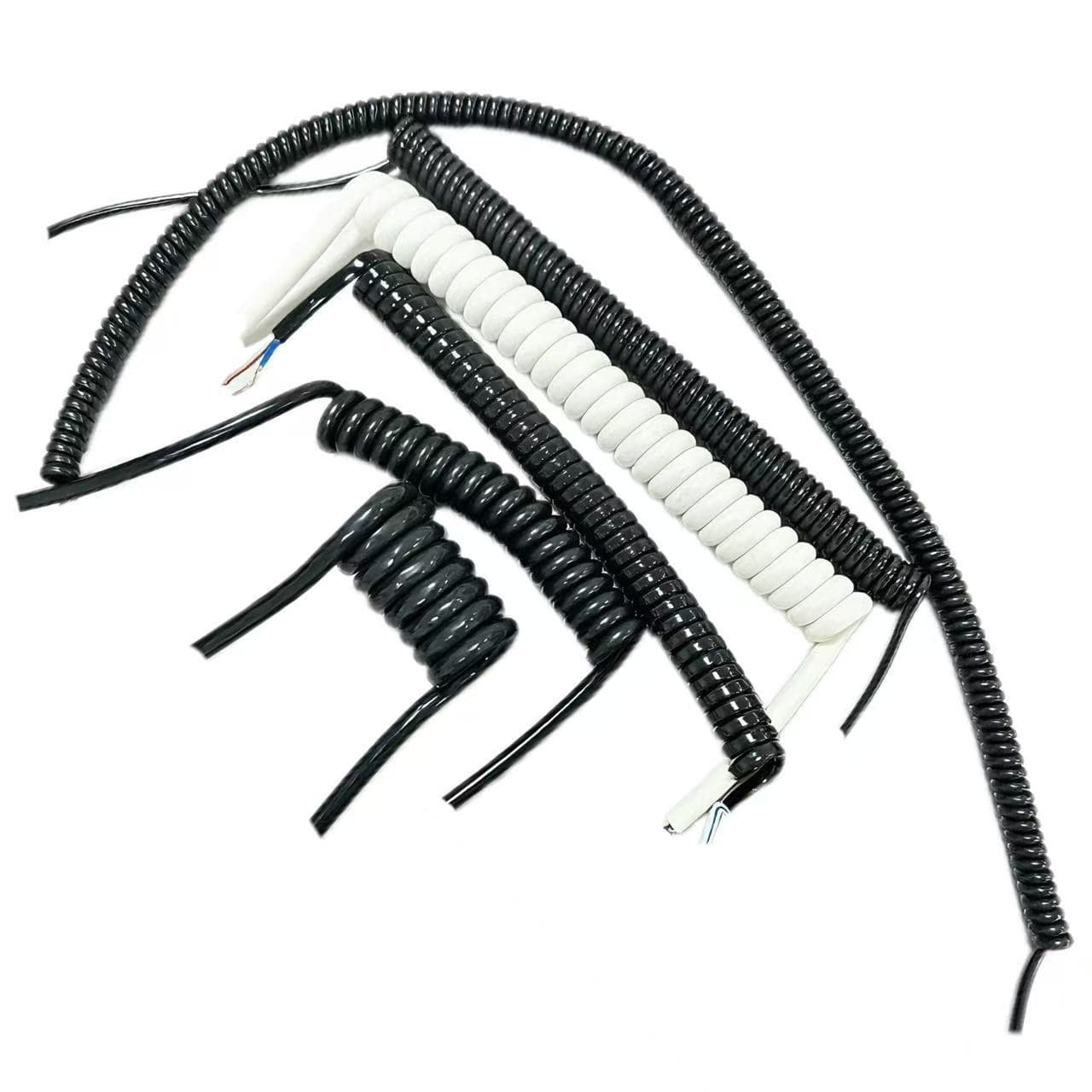 Supply of Spring Coil Cables with 3/4/5/6/7 Cores, High Elasticity Heat Resistant Spiral Power Cords