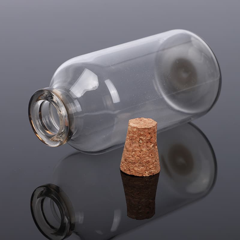Large Capacity Control Bottle Wish Bottle Transparent Glass Experiment Sample Reagent Cork Wide Mouth Vial Glass Bottle