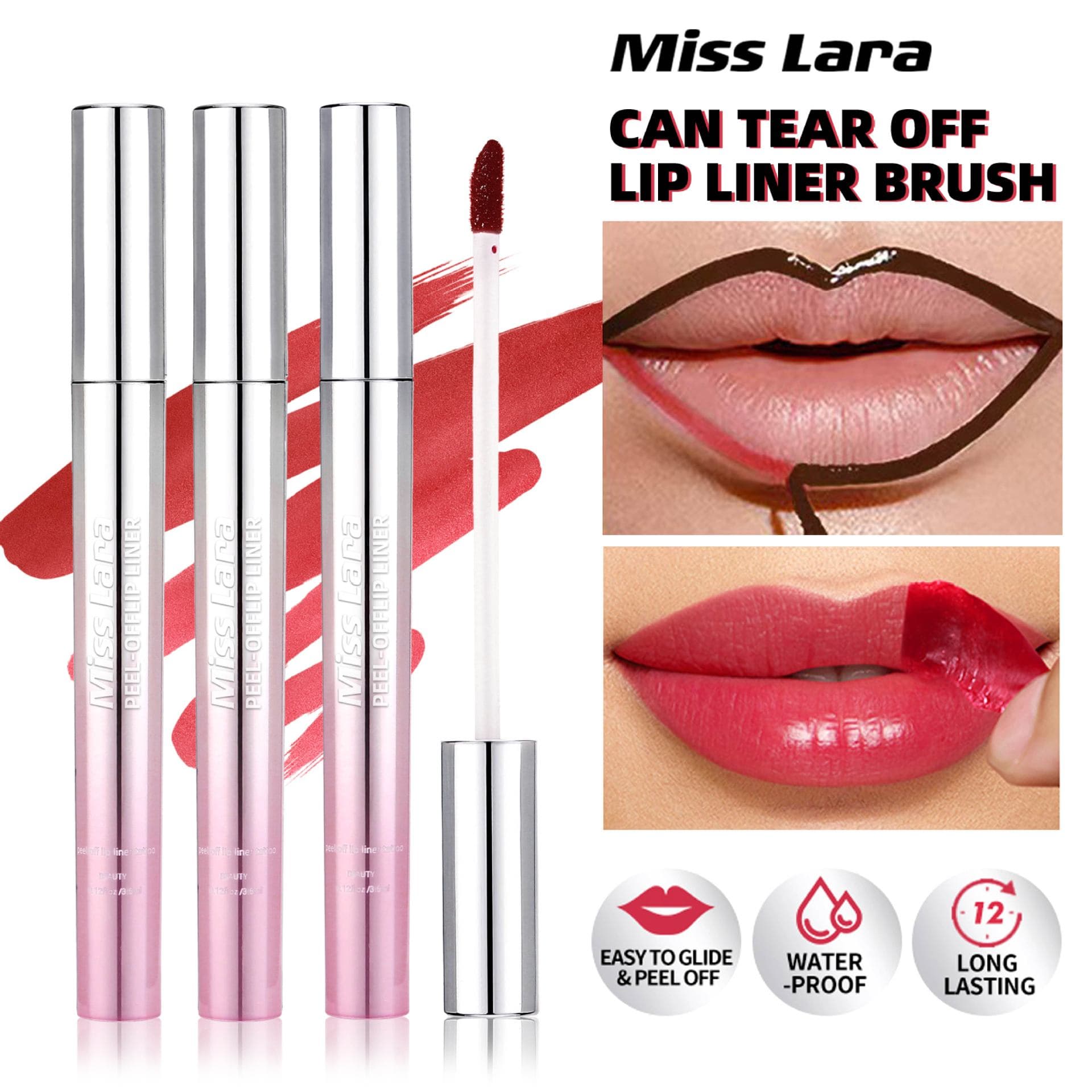 Cross-border makeup MISS LARA peel-off lip gloss matte finish long-lasting color stain lip tint not easy to fade