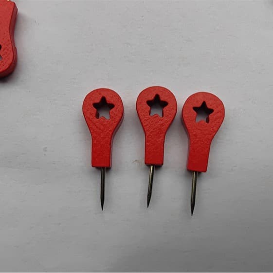 Factory Discount Wooden Push Pins, Red Landmark Thumbtacks, Creative Office Push Pins for Cork Board Photo Walls, Thumbtacks