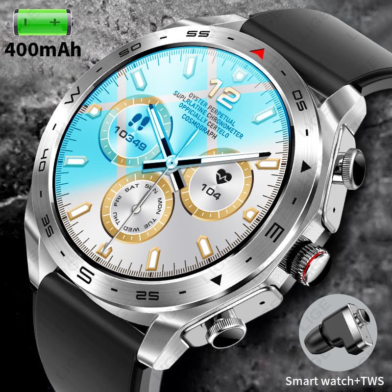 New Cross-Border Outdoor Sports Smart Watch for Men with Headphone 2-in-1, Multi-Functional Bluetooth Calling Health Monitoring