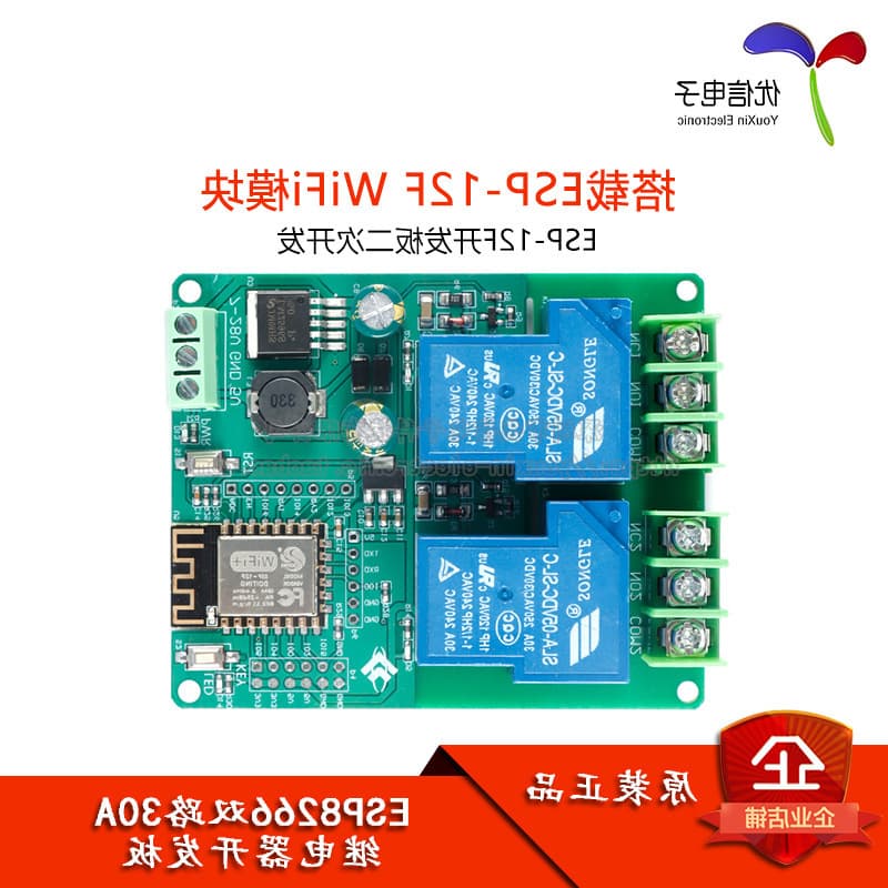 ESP8266 WIFI Dual Channel 30A Relay Module ESP-12F Development Board Secondary Development DC7-28/5V
