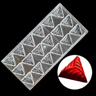 Crystal Zongzi Chocolate Mold, 18-Cavity Triangle Chocolate Candy Mold PC-1735 Triangular Wrap Shape