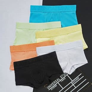 AUSCALIA Men's Smooth Comfort New Boxer Briefs Elastic Solid Trendy Low Rise Flat Front Shorts