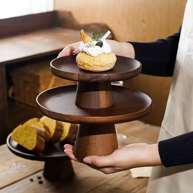 Wooden Cake Display Stand Vintage Chinese Dessert Table Decoration Buffet Pastry Rack Tea Break Stand