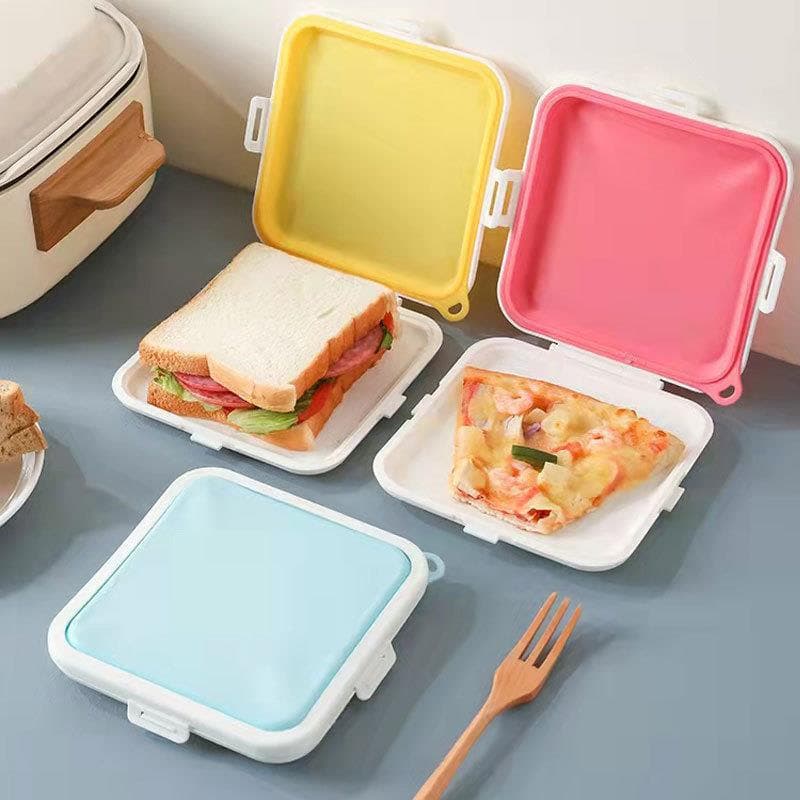 Takeaway lunch box sandwich bread storage box office worker student silicone portable heatable seal