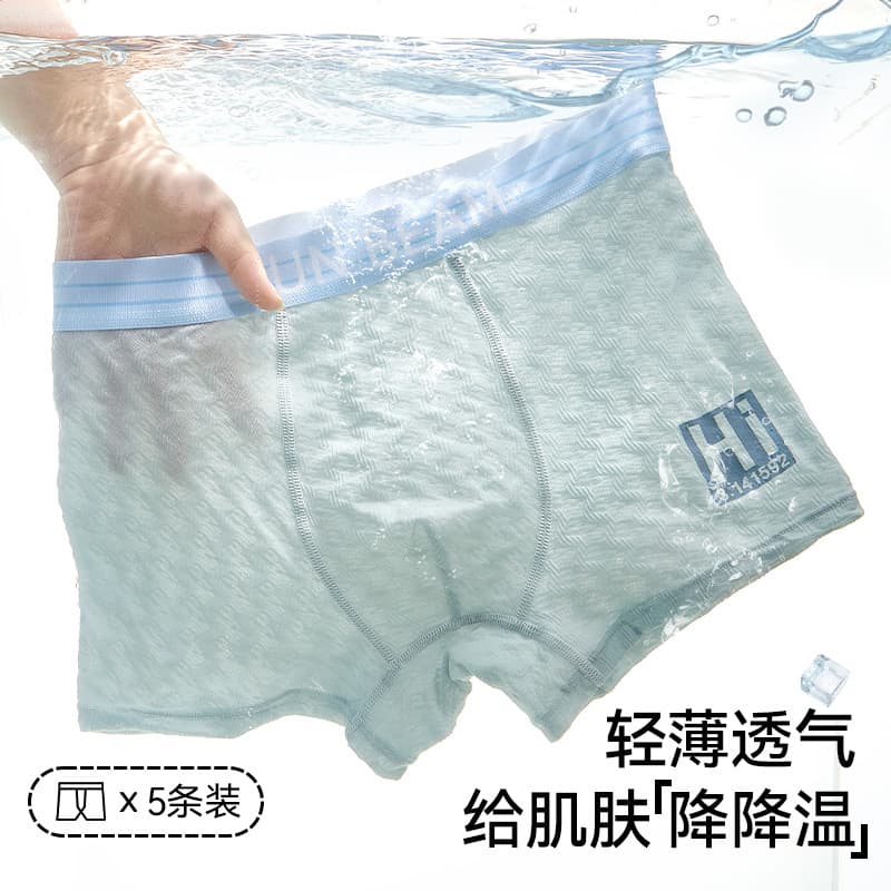 Children's Ice Silk Underwear Class A, for Boys Ages 10-15, Boxer Briefs No Wedgie, Big Kids