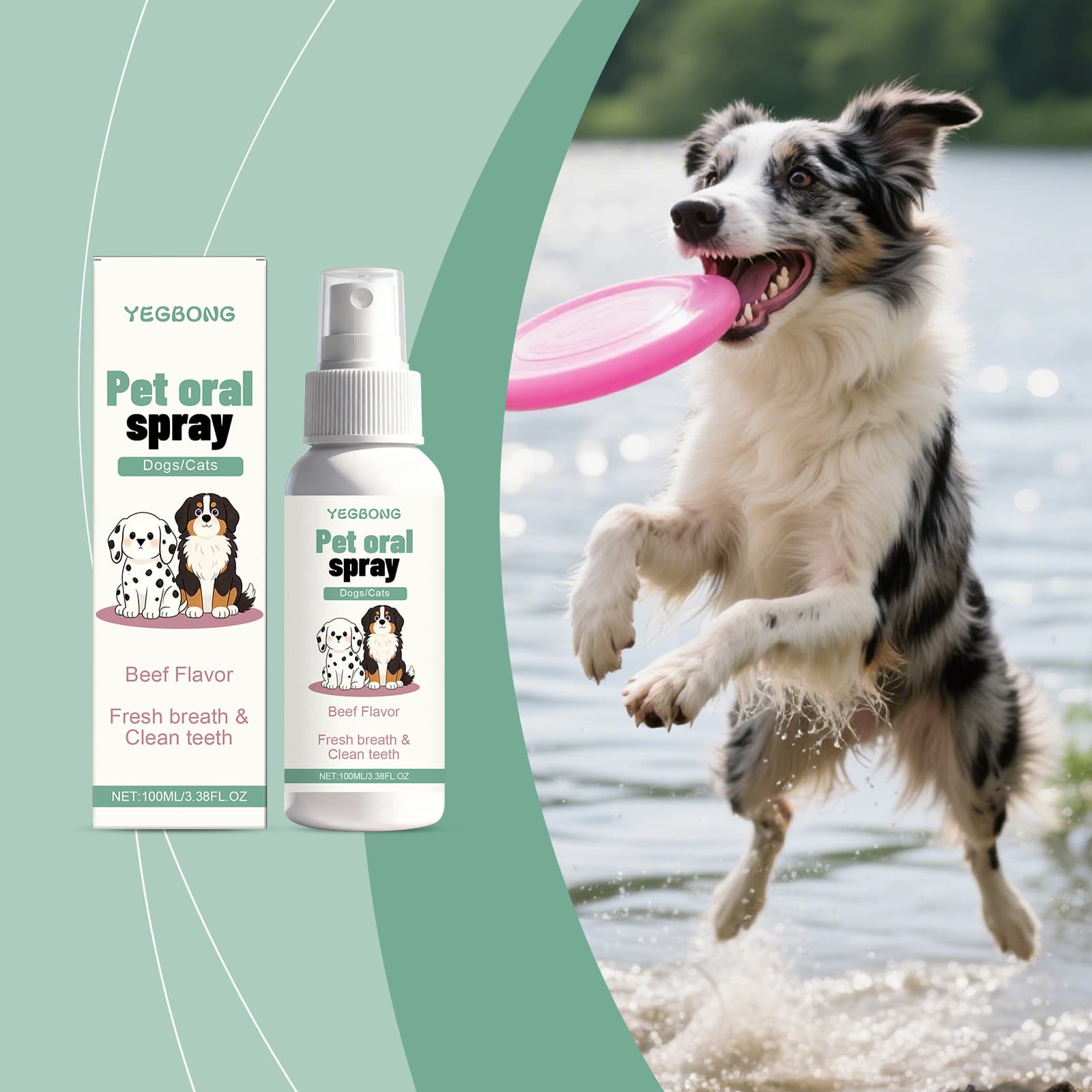 YEGBONG Pet Oral Spray - Freshens Pet Breath for Daily Cleaning, Suitable for Both Cats and Dogs