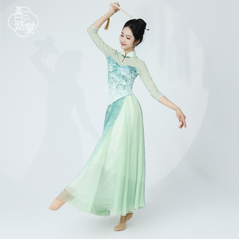 Shan Ran Tang summer new classical cheongsam dancewear, Chinese-style body charm gauze top, practice clothing, performance outfit