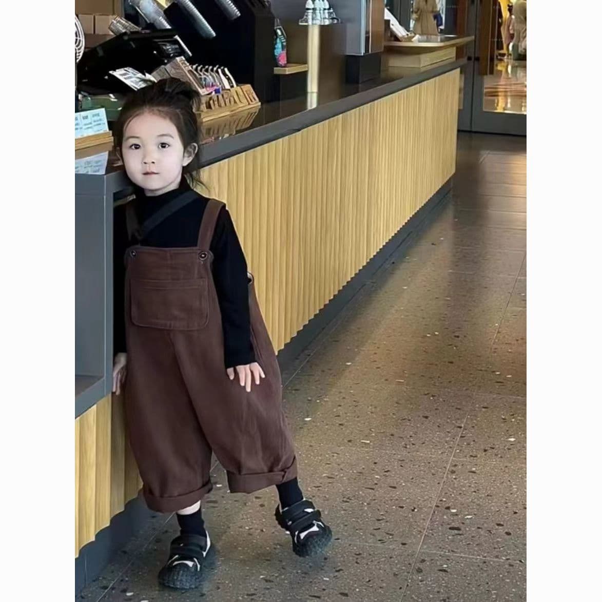 Girls' Suspender Pants Baby Stylish 2025 New Loose Suspenders Set Children's Fashionable Top and Suspenders