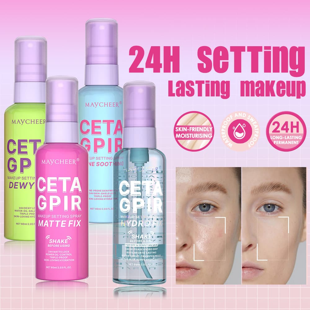 Meixier cross-border makeup setting spray dry moisturizing oil control makeup remover long-lasting waterproof and sweat-proof portable package
