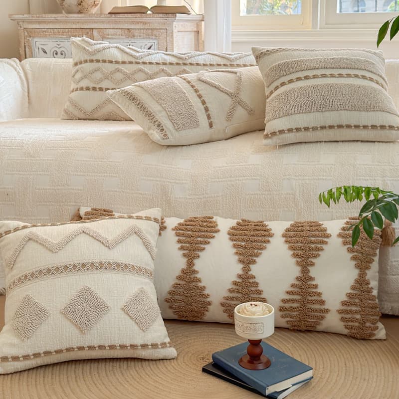 Minimalist Luxury Throw Pillow for Living Room Sofa, Bedroom Headboard Cushion Cover with Insert