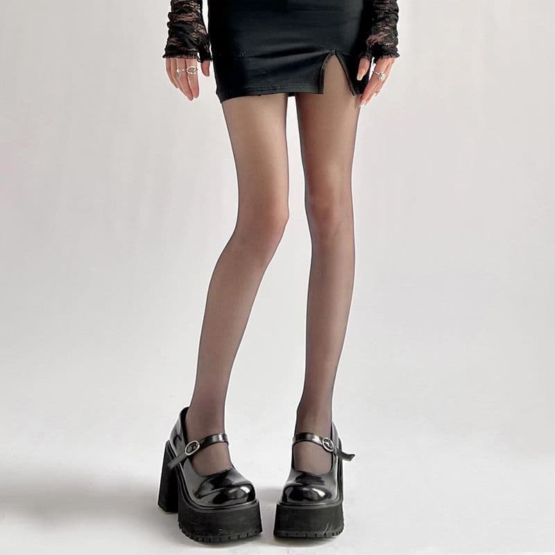 0d Black Sheer Sexy Innocent Women Spring/Autumn Ultra-Thin High-Transparency Invisible Black Pantyhose Stockings Summer Bare Leg Magic