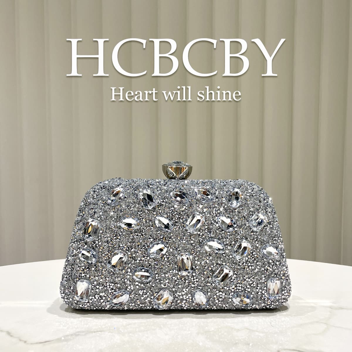 Silver light luxury glitter rhinestone clutch bag, women’s fashionable evening bag, elegant dress cheongsam evening bag