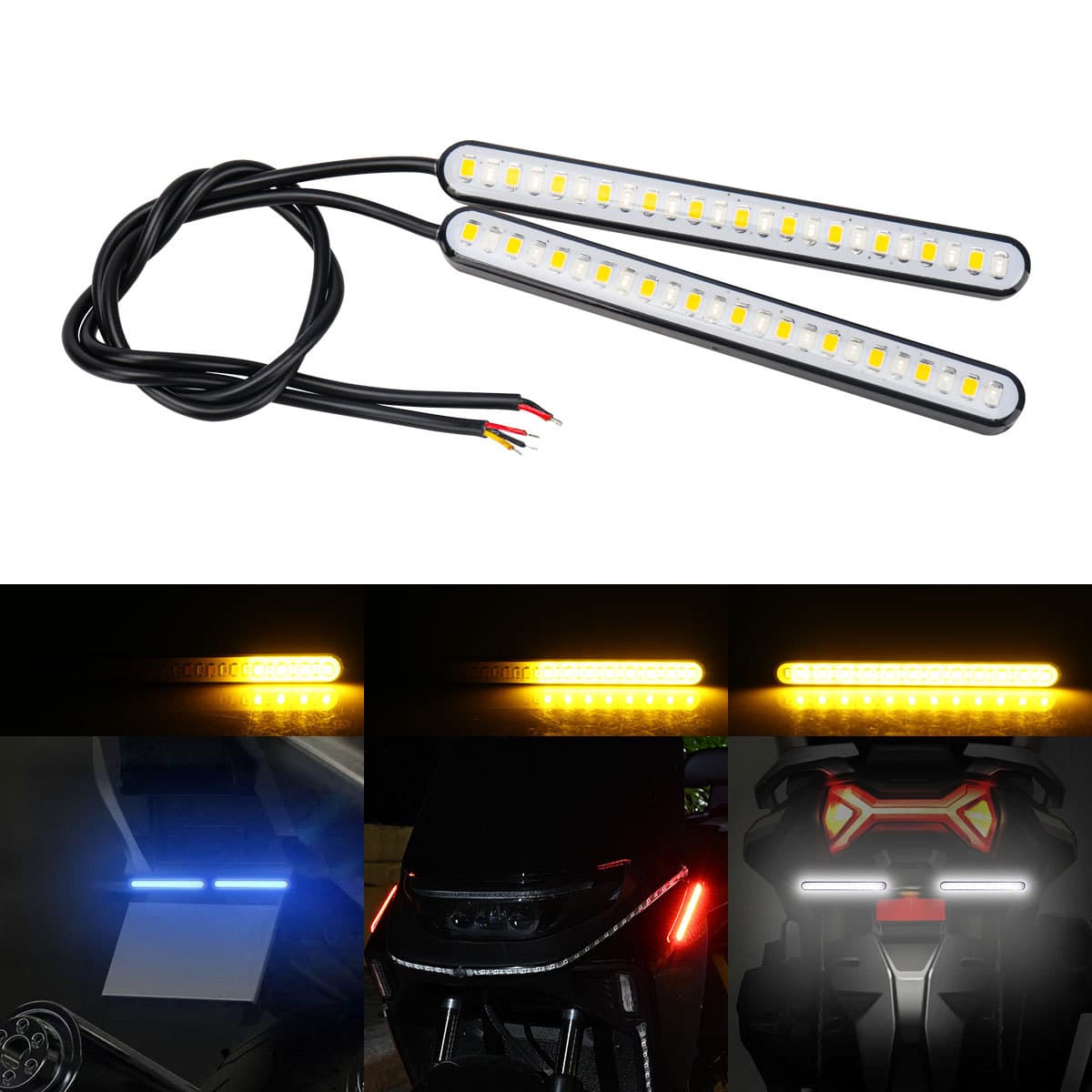 High-brightness motorcycle LED two-color flowing water turn signal modified license plate light turn brake tail light motorcycle accessories