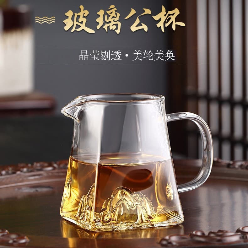 Integrated filter fairness cup with heat-resistant glass, designed for small citrus tea brewing