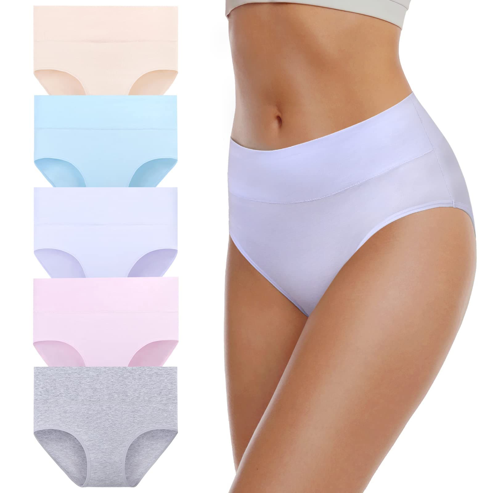Cross-border Europe and America Export Pure Cotton Women's Underwear Plus Size High Waist Panties Amazon Bestseller