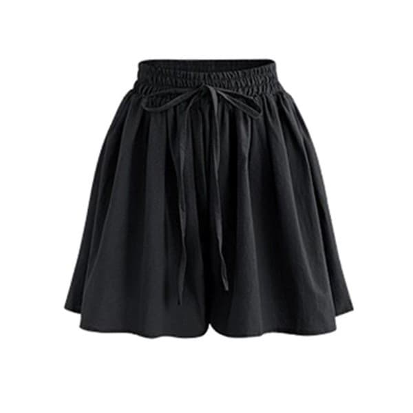 plus Size Women's Wide Leg Short Pants Summer Loose Fit Chiffon Elastic Waist Skirt Casual Korean Style Comfortable Polyester Fiber