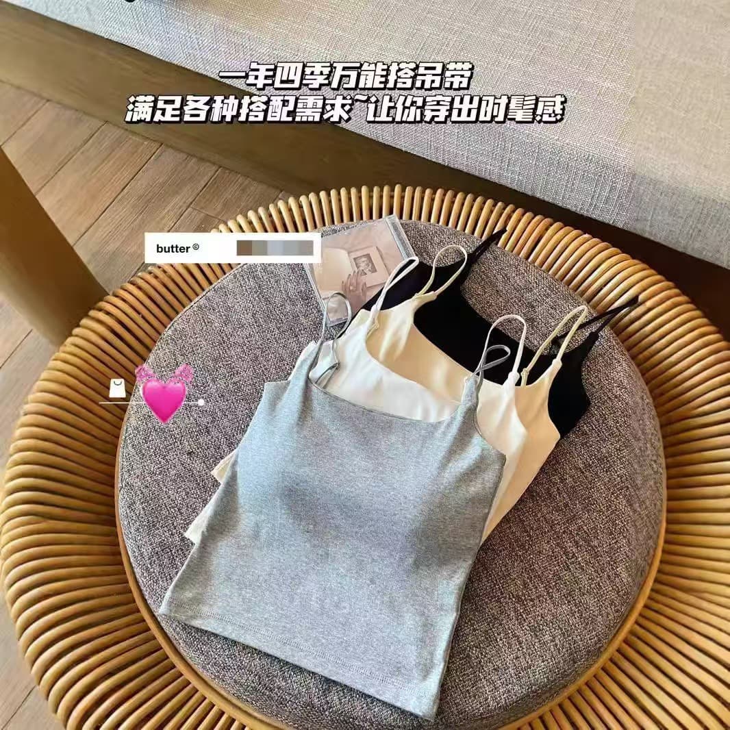 702 Camisole Tank Top Women Wirefree Spicy Girl Cotton Sexy Slimming Backless Layering Outerwear Versatile Tube Top