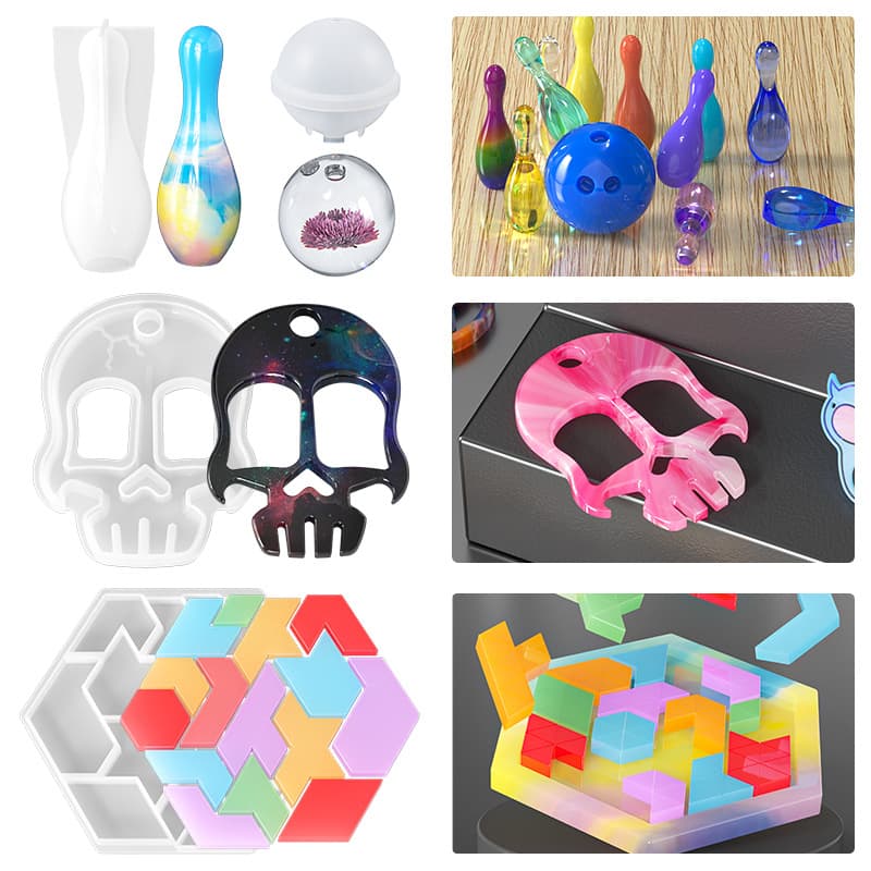 38 epoxy molds handmade diy children's entertainment bowling blocks boxing gloves jigsaw puzzle pieces silicone molds