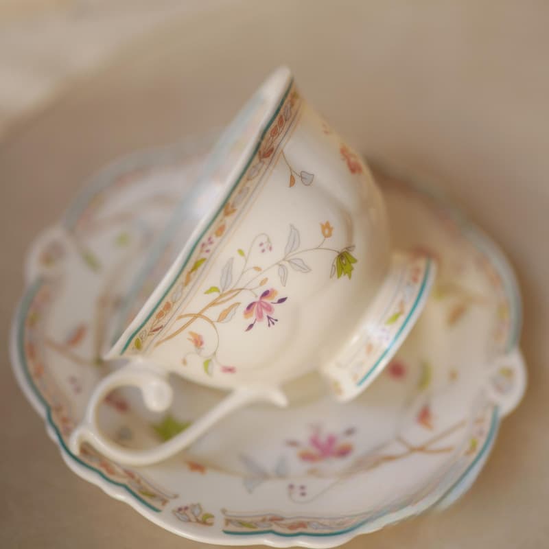 Jingdezhen Vintage Coffee Cup Set European Style Small Ceramic Cup Creative Rustic Afternoon Tea Set Floral Tea