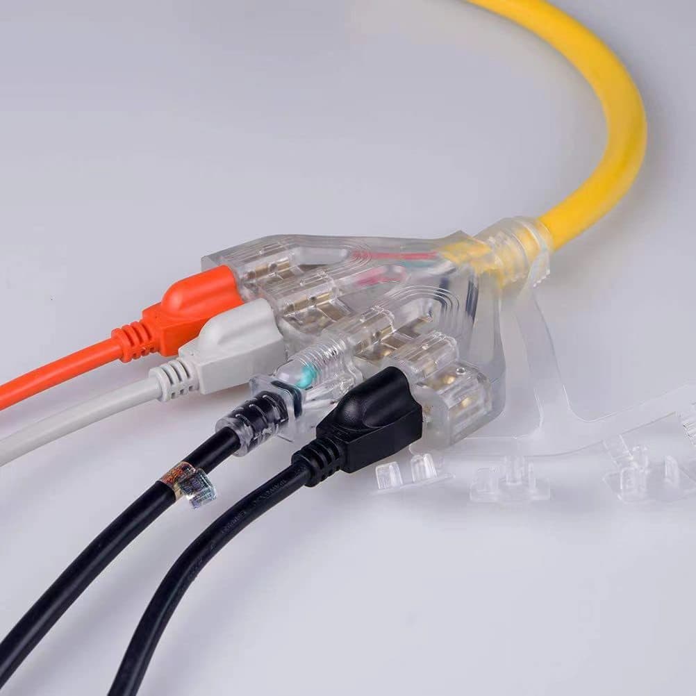 American standard transparent plug power cord, American certification, American standard three-pin broom head fan-shaped socket with waterproof cover
