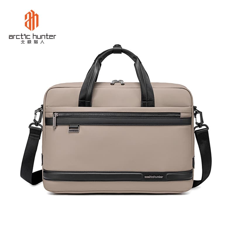 New men's computer bag, high-end portable briefcase, thickened large-capacity document bag, horizontal style business meeting bag