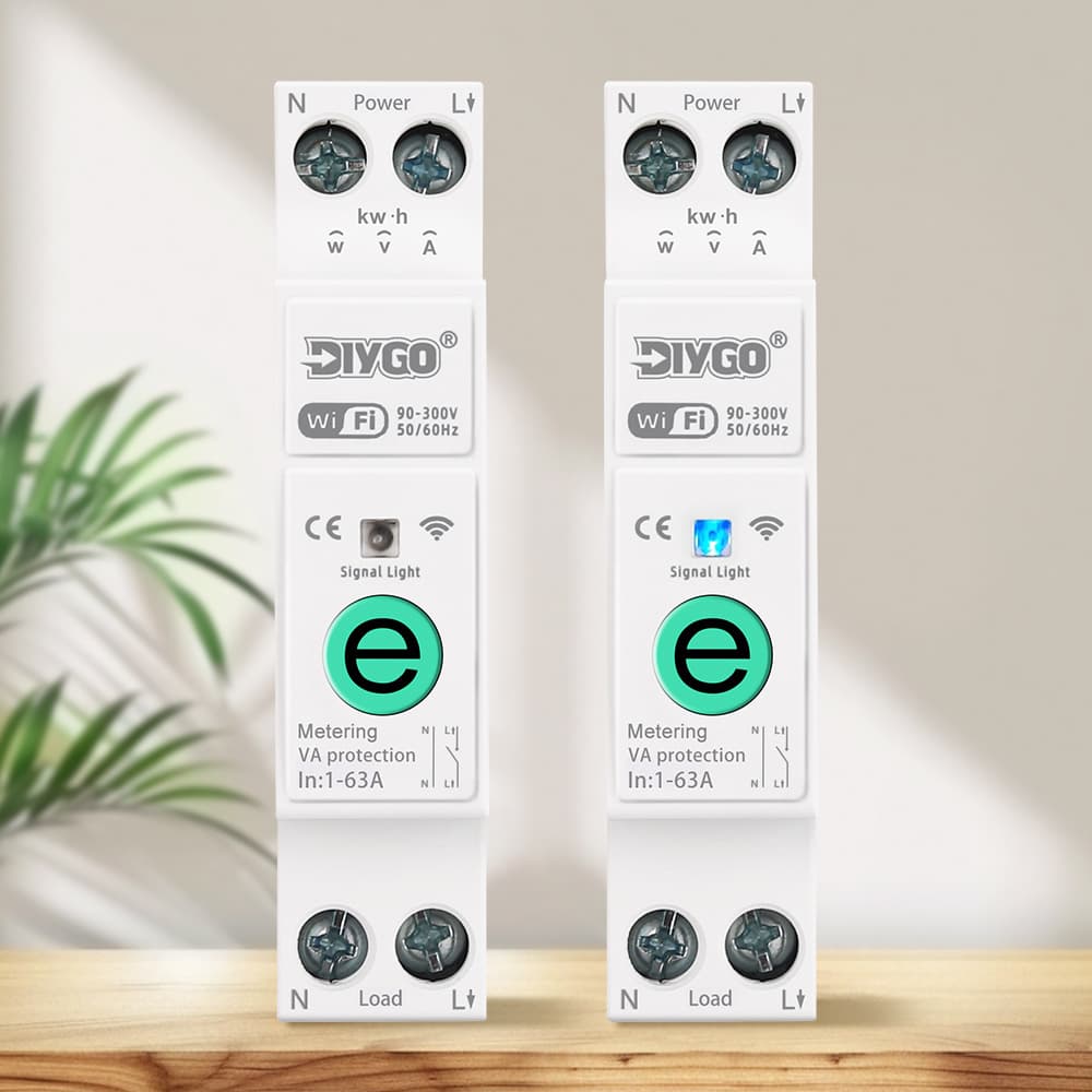 Mobile Remote Control eWeLink Smart 1P Contactor Energy Meter Monitoring Protection Circuit Breaker Voice Timer Switch