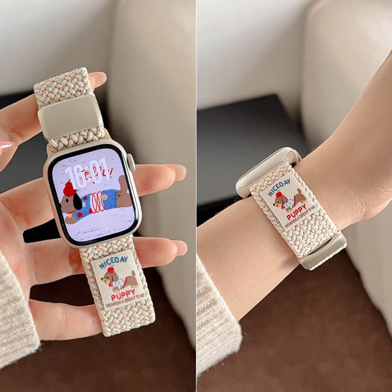 Compatible with Apple S10 Watch iWatch 11 Band Dachshund Apple Watch 9 Magnetic Nylon Braided Sport