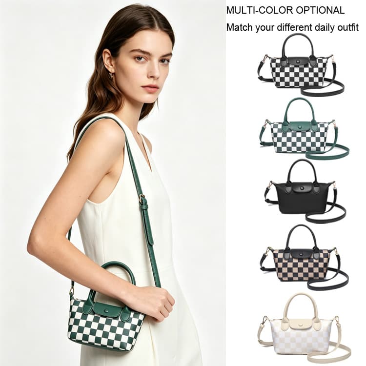 In Stock Cross-Border Checkerboard Fashion Longchamp-Style High-End Handbag New Luxury Shoulder Bag for Women Crossbody Bag