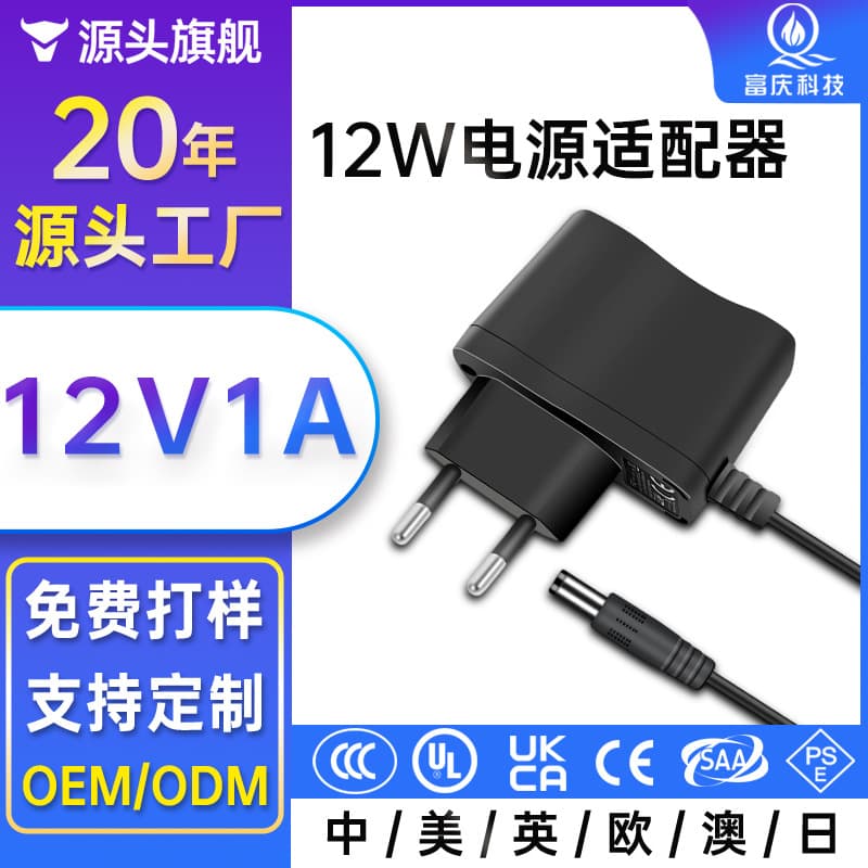 Custom 12V 0.5A Power Adapter EU Plug CE GS Certified LED Light Router 12V 1A Power Adapter