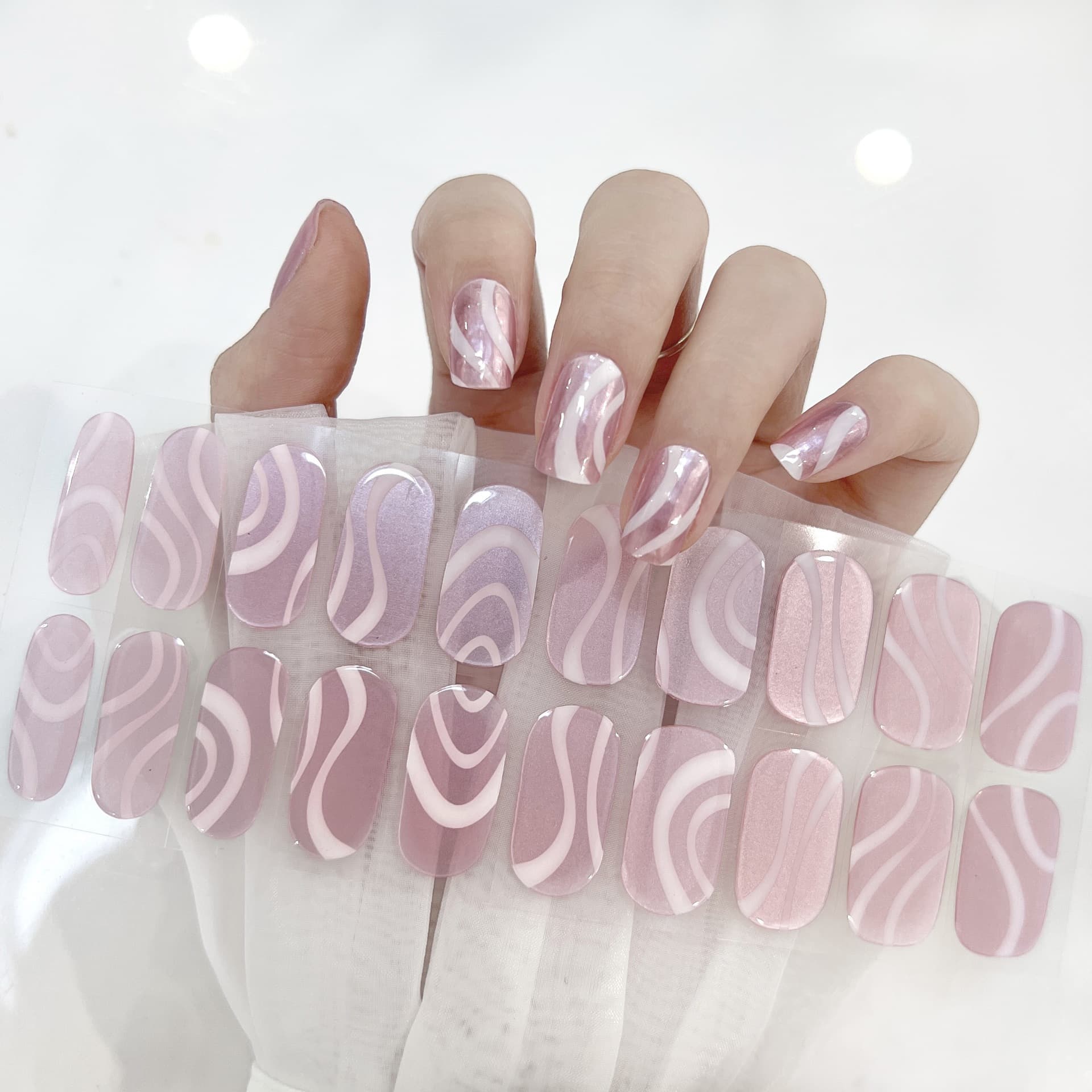 Kikilee Full Curing Gel Nail Wraps Black Tech Gel Nails No Lamp Required Easy Application Starry Sky Design for All Skin Types