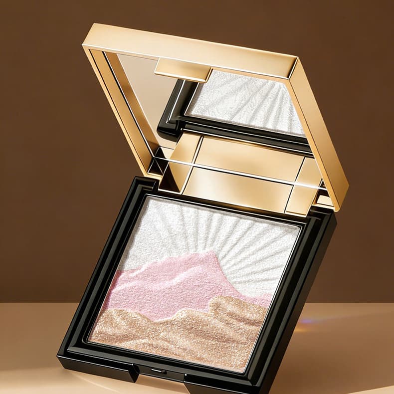 HOJO Star Glow Baked Highlighter Powder - Brightens Skin Tone, Soft Matte Natural Finish, Fine Shimmer, Colorful, Naturally Contours Facial Features