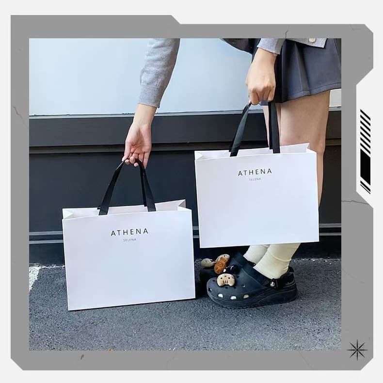 Waistline-free Clothing Store Handbag Paper Bag Gift Bag with Packaging Garment Advertising Bag Custom Printing