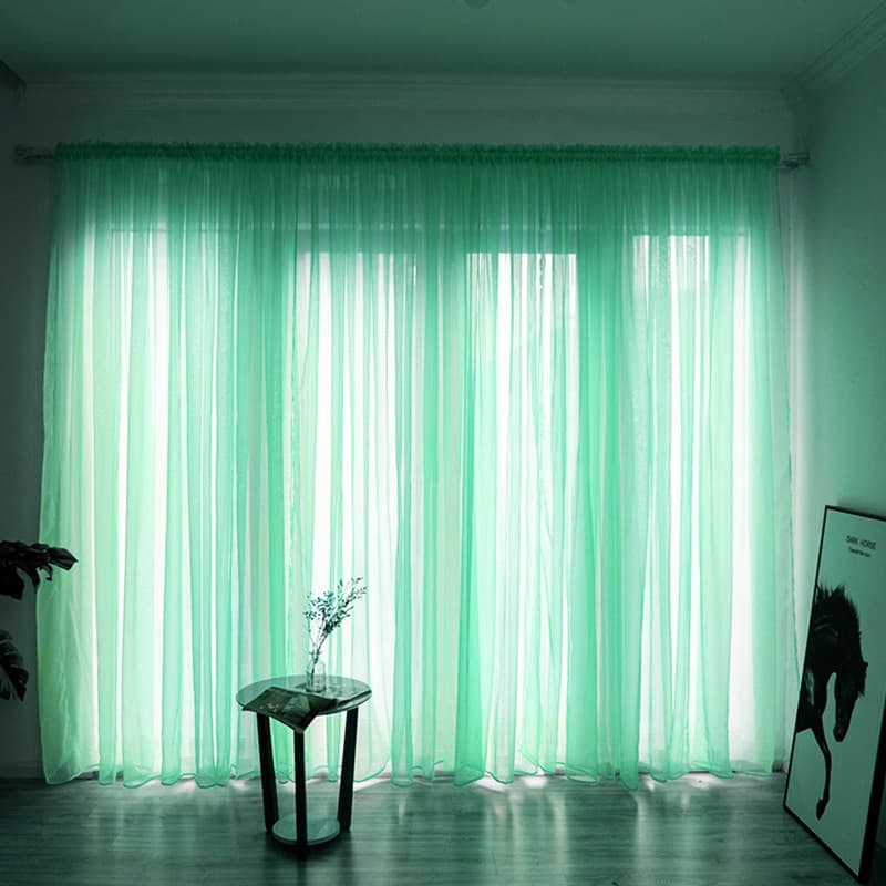 Cross-border TikTok Amazon Solid Color Curtain Terrylene Sheer Curtain for Bedroom Living Room Window Voile TEMU New Style Drop Shipping