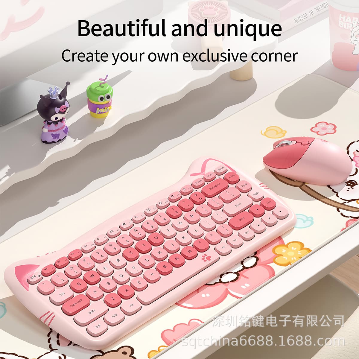 Mofii Mothand High Aesthetic Wireless Keyboard Mouse Set Cat Claw Design Comfortable Ergonomic for Office Home Use Notebook