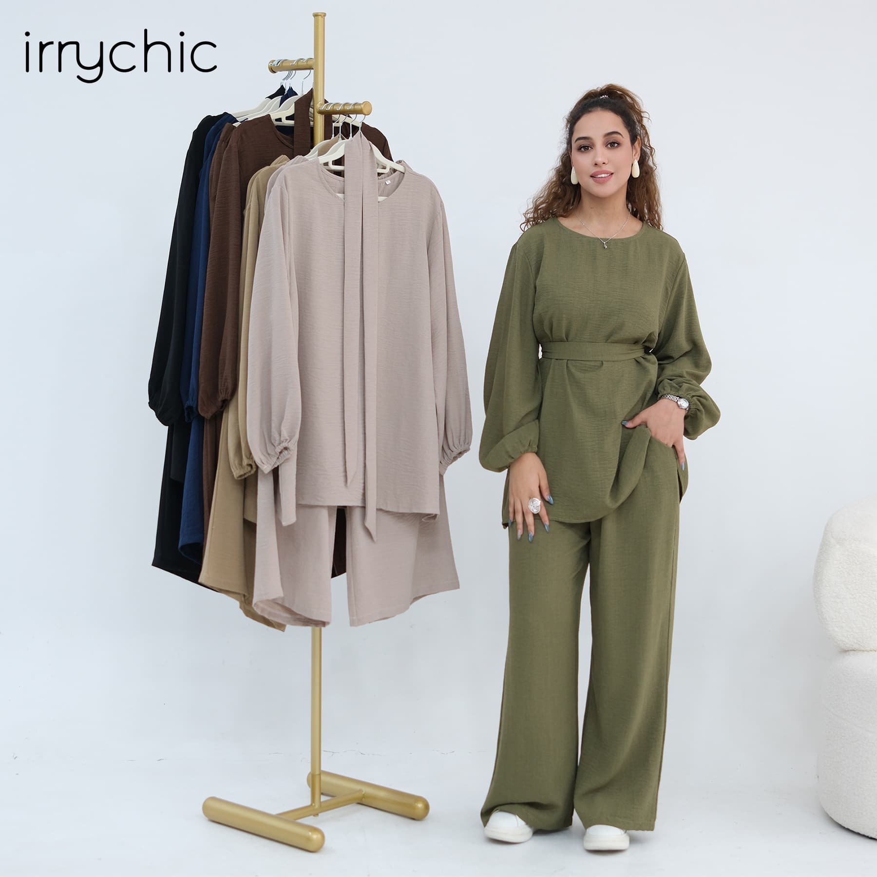 Ai Yirui real-shot direct output, plus-size long-sleeve commuter set 1325