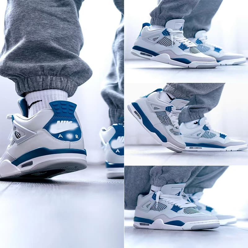 Putian Basketball Shoes AJ4 White Sail Electric Mother White Cement Air Cushion Sports Shoes Cross-Border Men's Women's Shoes Breathable Sports Shoes