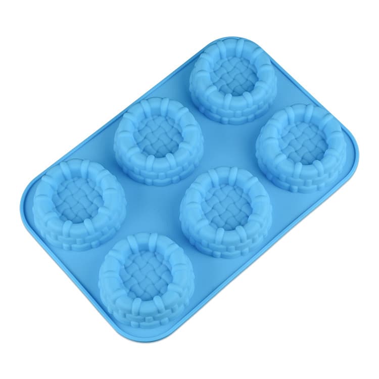 6-Cavity Hollow Round Silicone Cake Mold Handmade Cold Process Soap Mold Baking Mold Non-Toxic Food Grade Flexible Mould