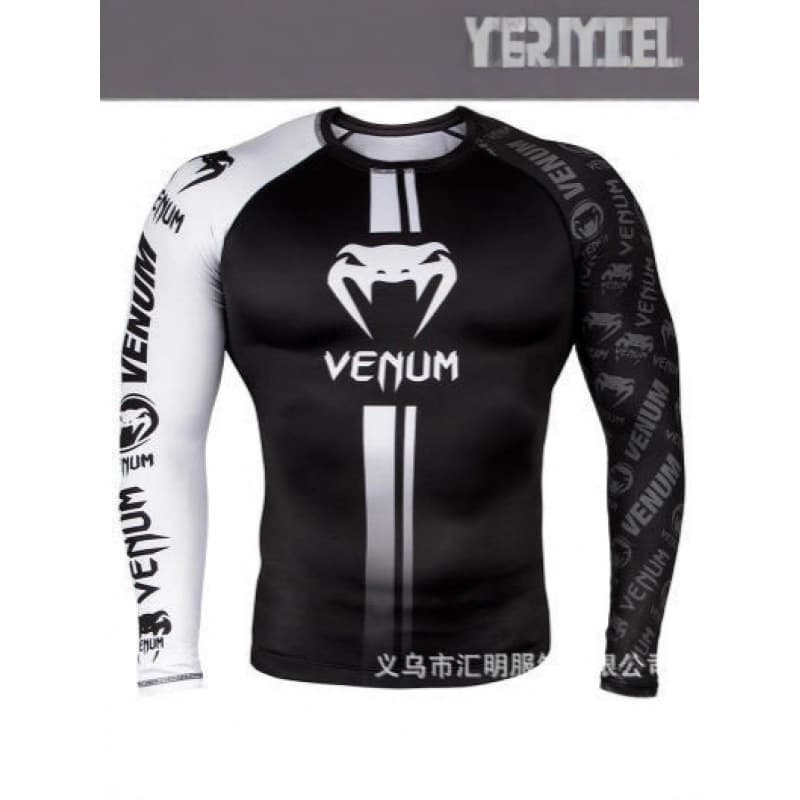 Boxing Suit Muay Thai Compression Long Sleeve Fitness Training Combat Running Fighting T-Shirt Martial Arts Sports Top Venom Shirt