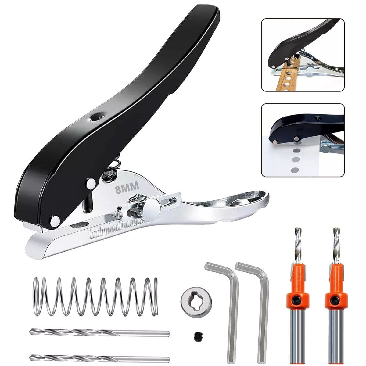 Yi Nian hand-held punching machine edge banding puncher flat oblique mouth woodworking punch pliers metal handle disc does not deform