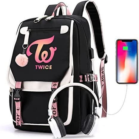 Cross-border star TWICE peripheral backpacks, youth large-capacity schoolbags, men's and women's casual travel bags